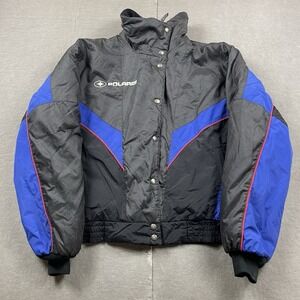 VTG Polaris Indy Jacket Womens Medium Snowmobile‎ Racing 90s Puffer Colorblock